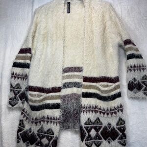 H&M Divided Cardigan Sweater Womens Size Small Beige Southwest Cabincore